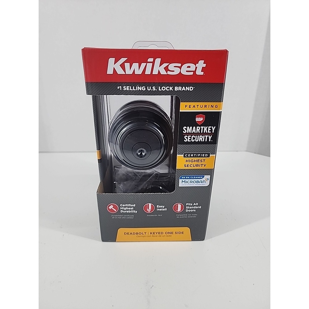NEW KWIKSET 99800-122 KW1‎ Deadbolt Keyed One Side Venetian Bronze SmartKey